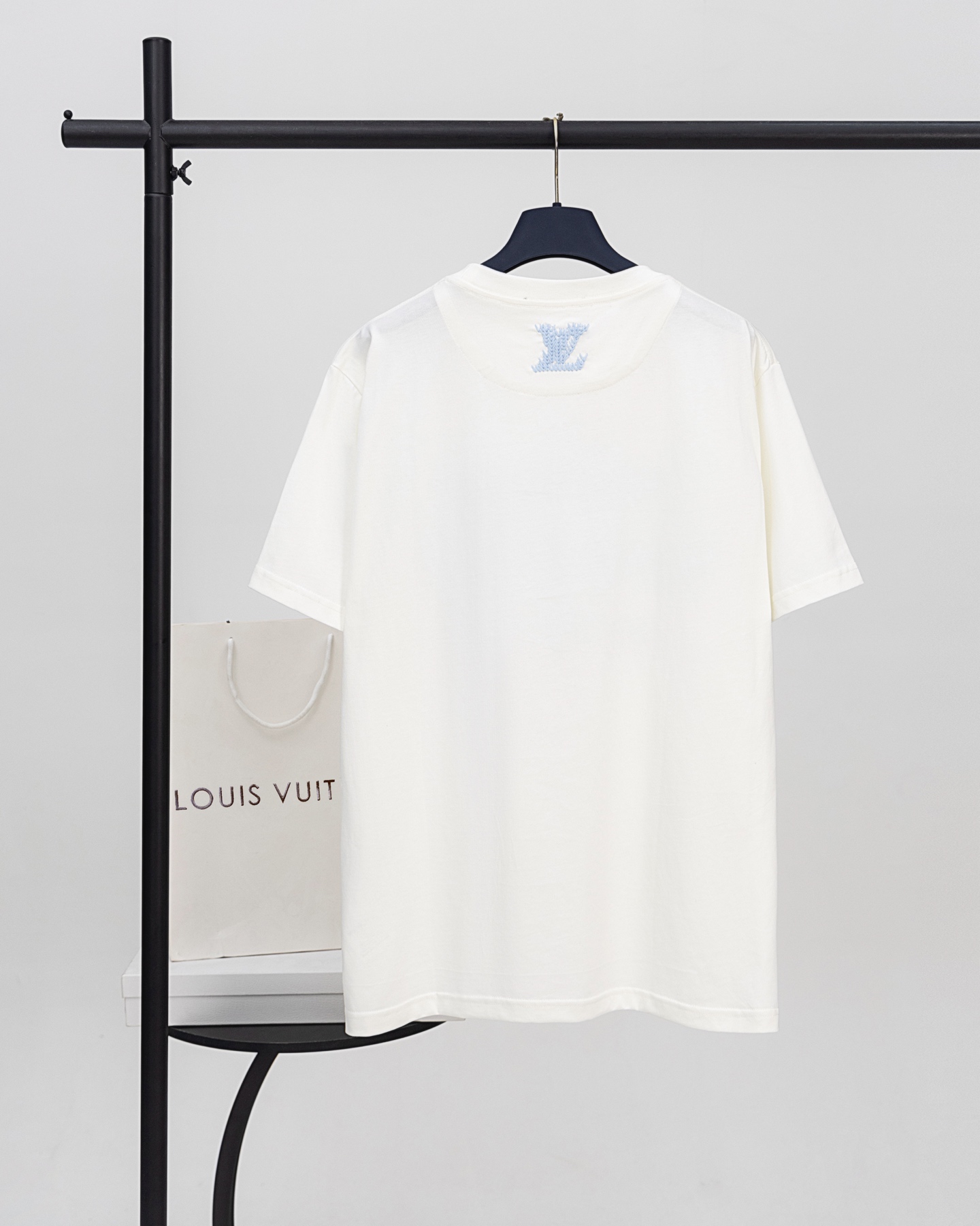 LV A貨男款Marque Logo短袖T恤 清新藍字款| 14 LV A貨男款Marque Logo短袖T恤 清新藍字款