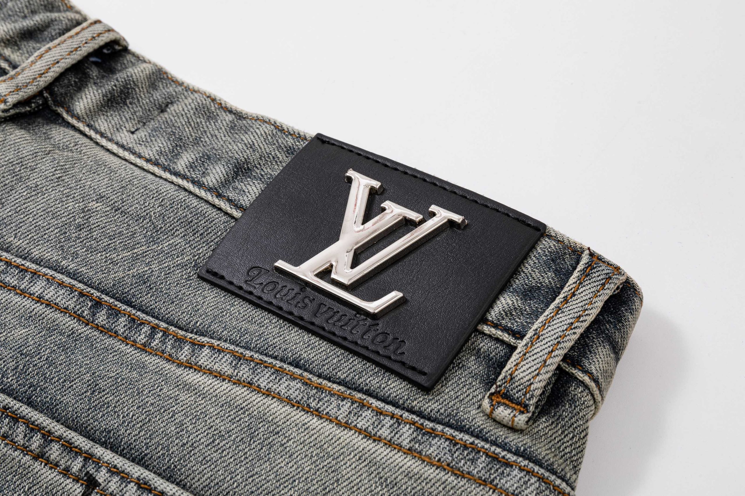 LV A貨復古水洗牛仔短褲男士寬版休閒丹寧五分褲| 8 LV A貨復古水洗牛仔短褲男士寬版休閒丹寧五分褲