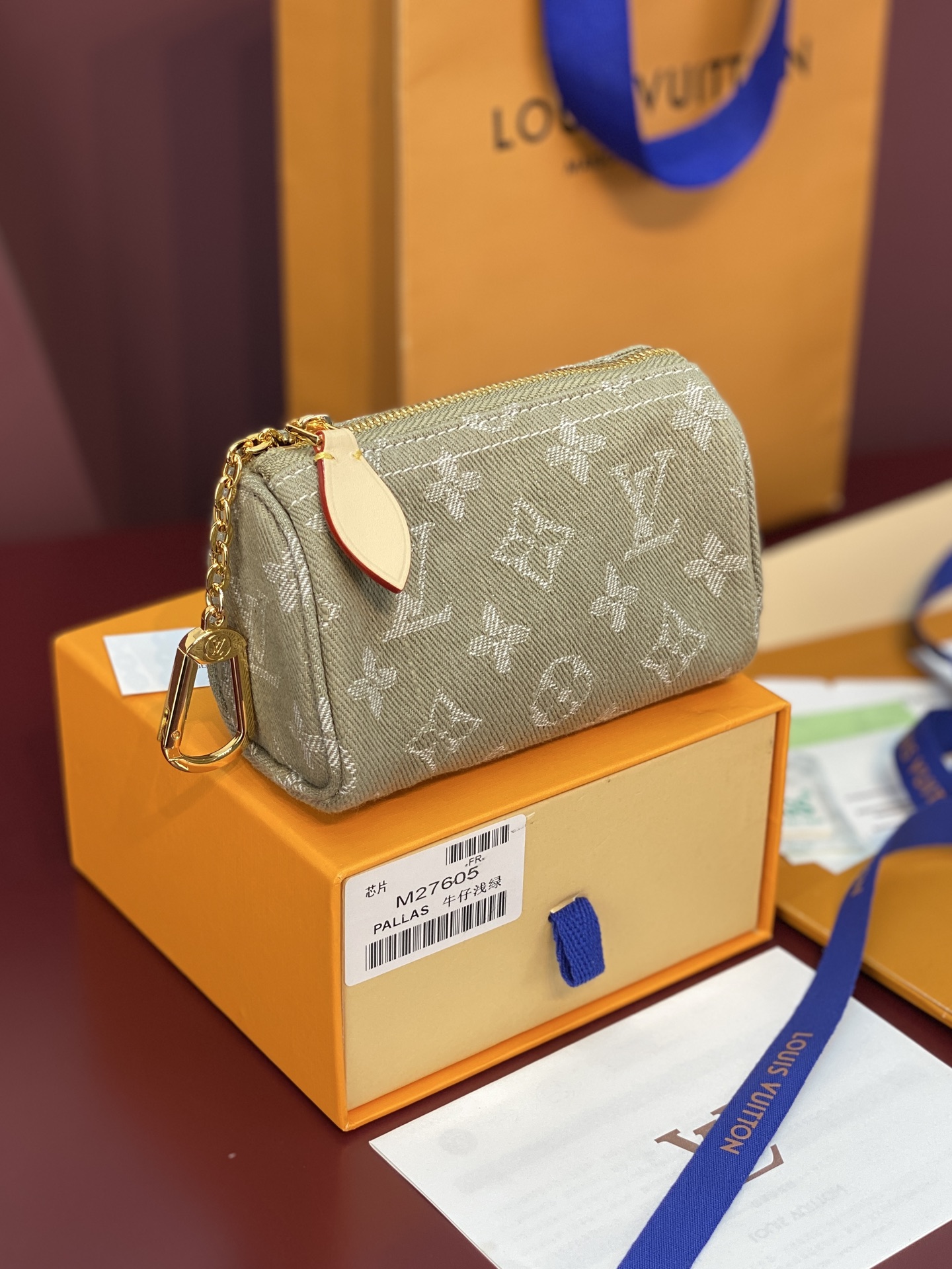 LV一比一Monogram灰色牛仔零錢包 精品拉鏈短夾| 13 LV一比一Monogram灰色牛仔零錢包 精品拉鏈短夾