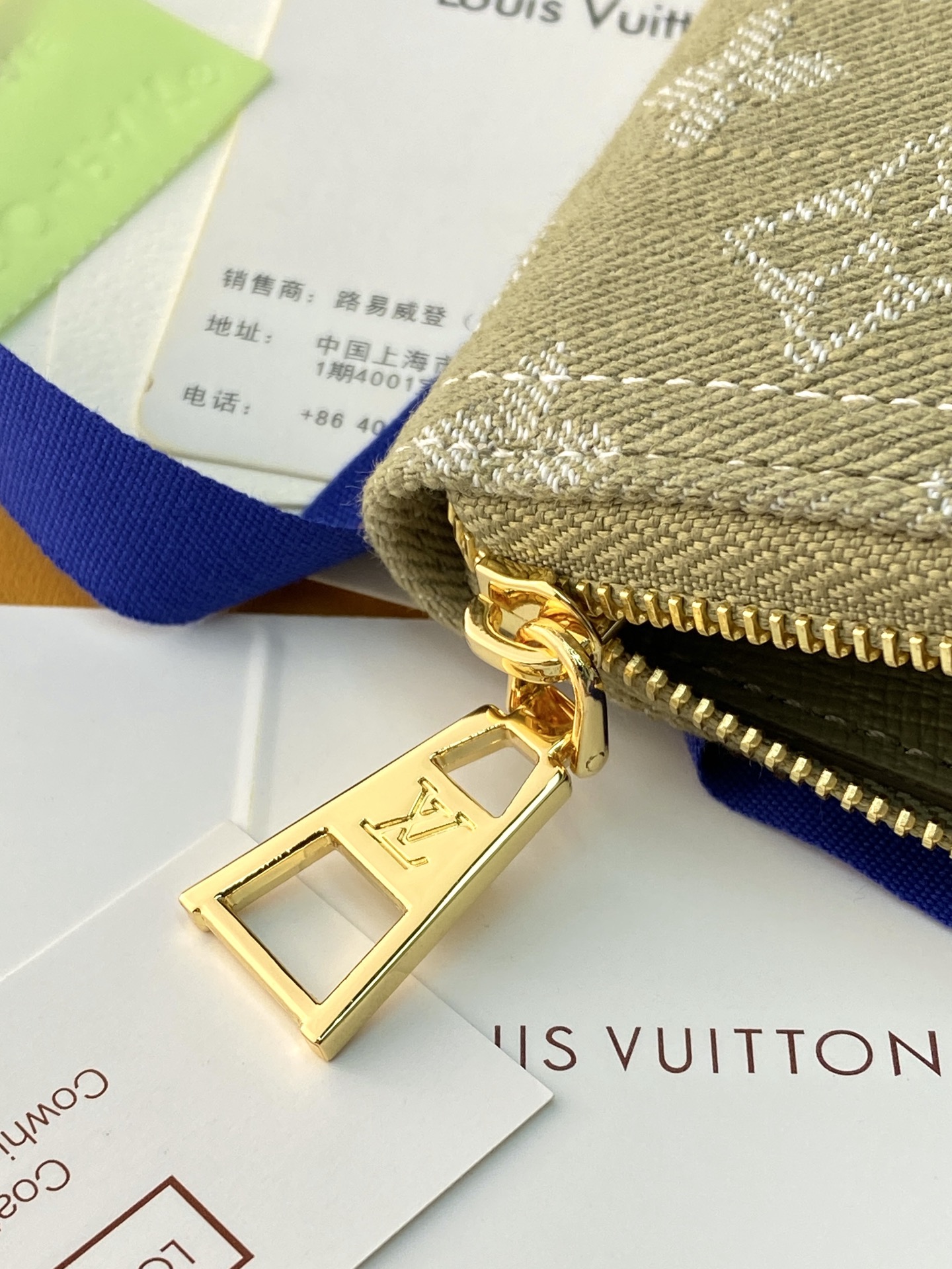 LV高仿丹寧Monogram短夾 灰綠色拉鍊皮夾女款| 7 LV高仿丹寧Monogram短夾 灰綠色拉鍊皮夾女款