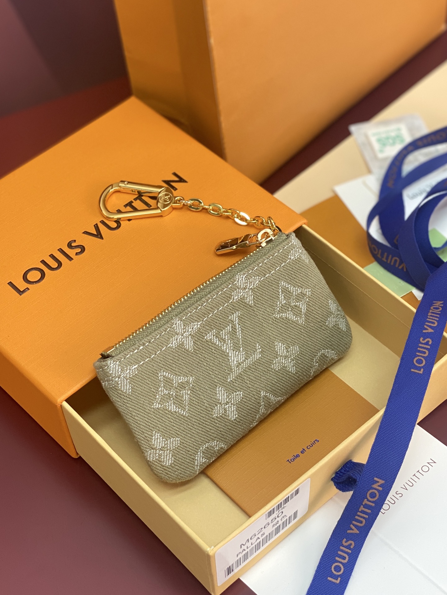 LV原單丹寧Monogram迷你零錢包 灰綠掛鏈卡包| 14 LV原單丹寧Monogram迷你零錢包 灰綠掛鏈卡包