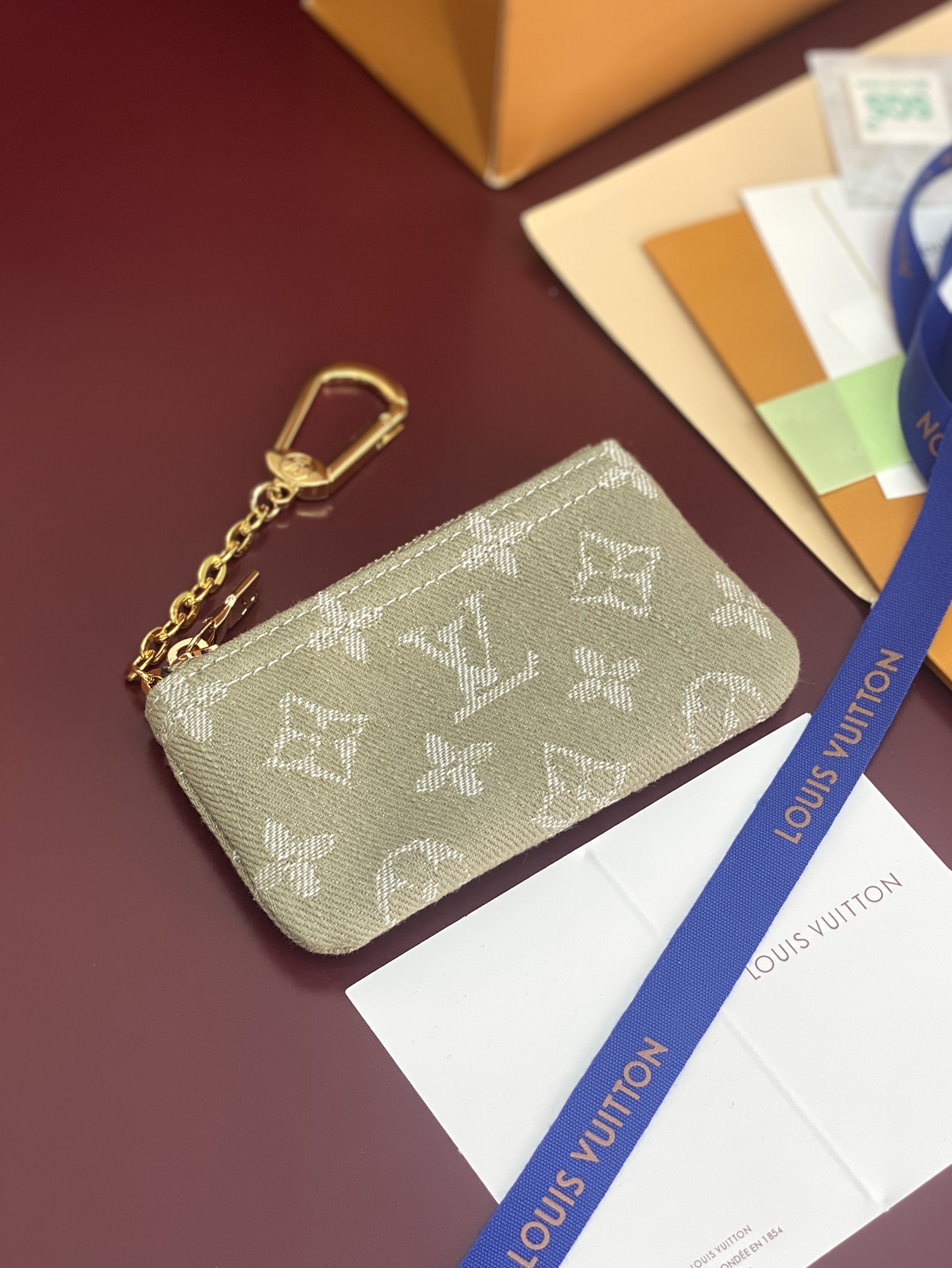 LV原單丹寧Monogram迷你零錢包 灰綠掛鏈卡包| 13 LV原單丹寧Monogram迷你零錢包 灰綠掛鏈卡包