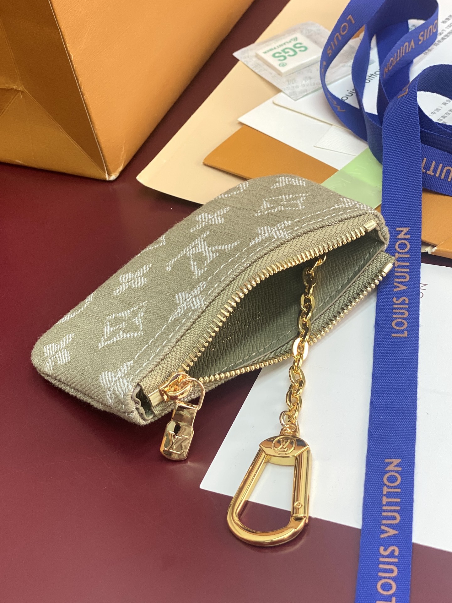 LV原單丹寧Monogram迷你零錢包 灰綠掛鏈卡包| 11 LV原單丹寧Monogram迷你零錢包 灰綠掛鏈卡包