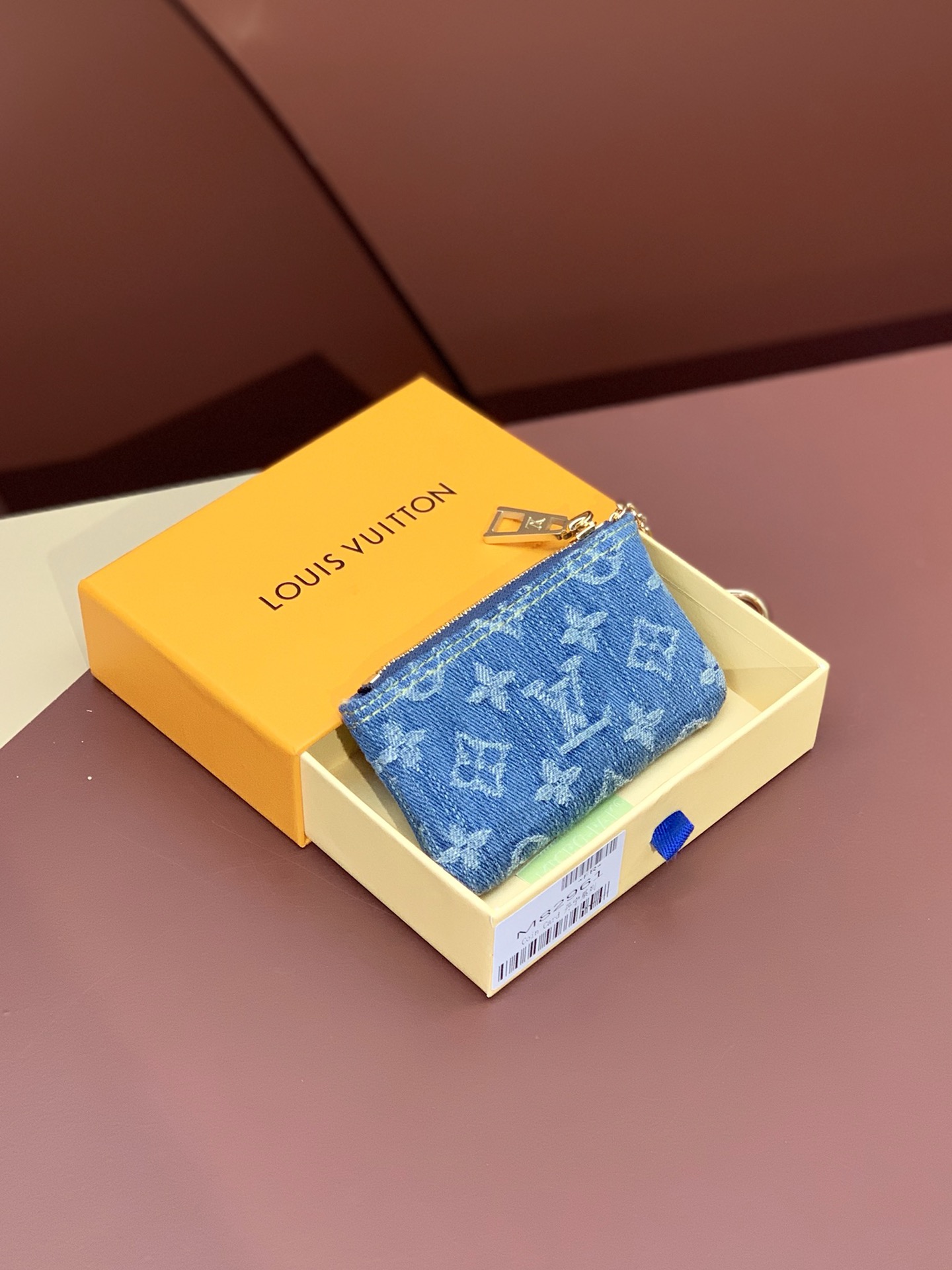 LV高仿丹寧Monogram迷你卡包 藍色掛鏈零錢包| 13 LV高仿丹寧Monogram迷你卡包 藍色掛鏈零錢包