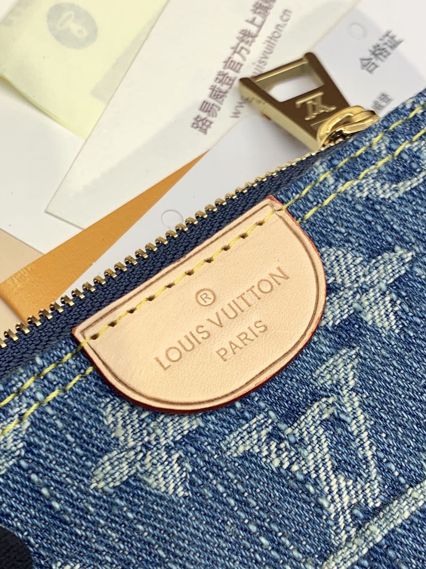 LV高仿丹寧Monogram迷你卡包 藍色掛鏈零錢包| 9 LV高仿丹寧Monogram迷你卡包 藍色掛鏈零錢包