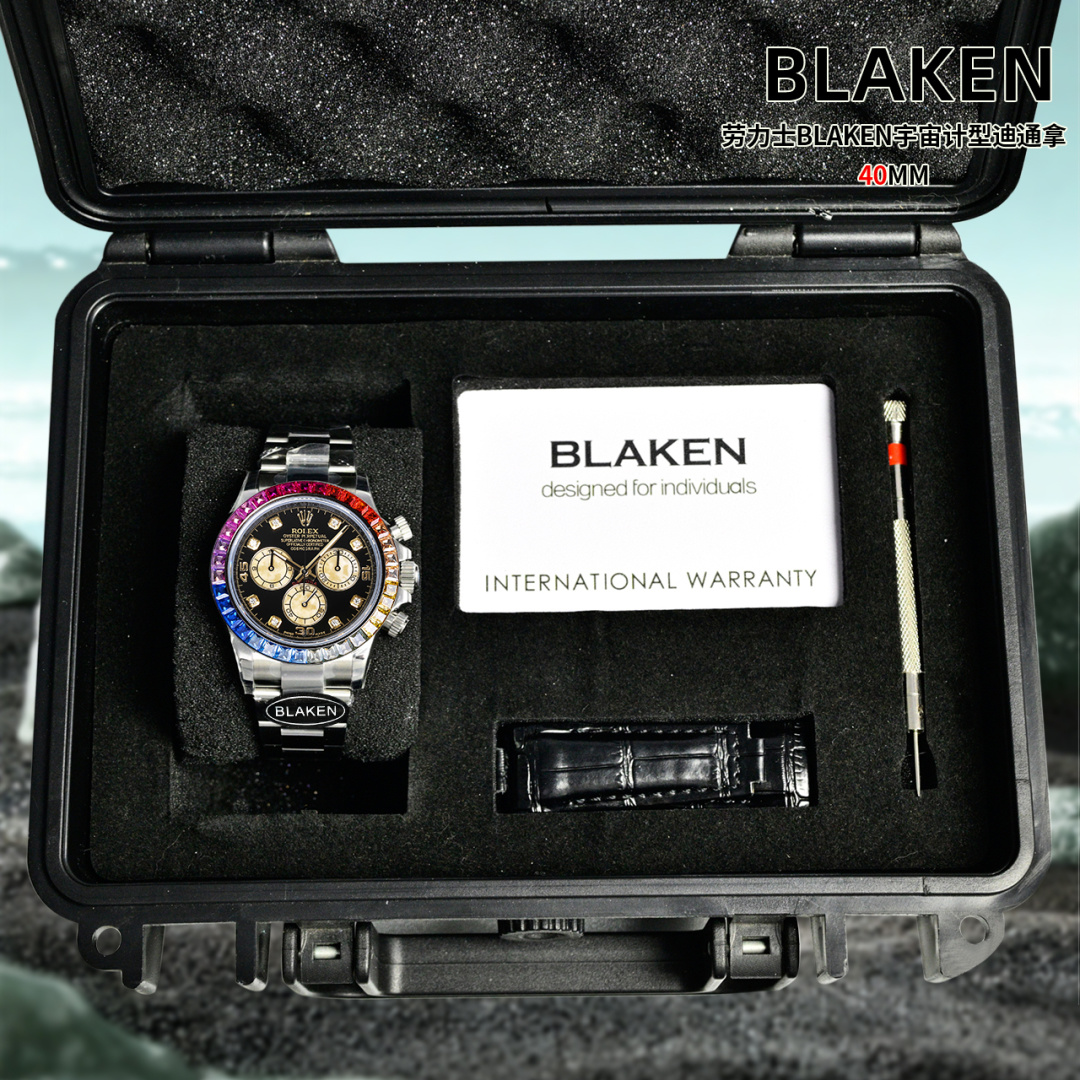 一比一Rolex迪通拿彩虹圈鑽刻黑盤高仿機械腕錶| 8 一比一Rolex迪通拿彩虹圈鑽刻黑盤高仿機械腕錶