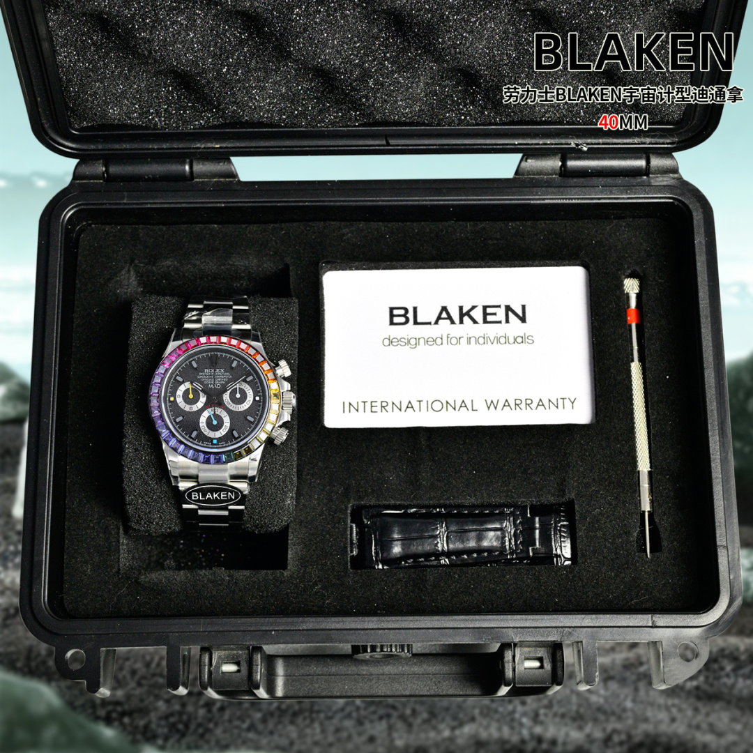 高仿Rolex迪通拿彩虹圈黑盤奢華高仿機械腕錶| 8 高仿Rolex迪通拿彩虹圈黑盤奢華高仿機械腕錶