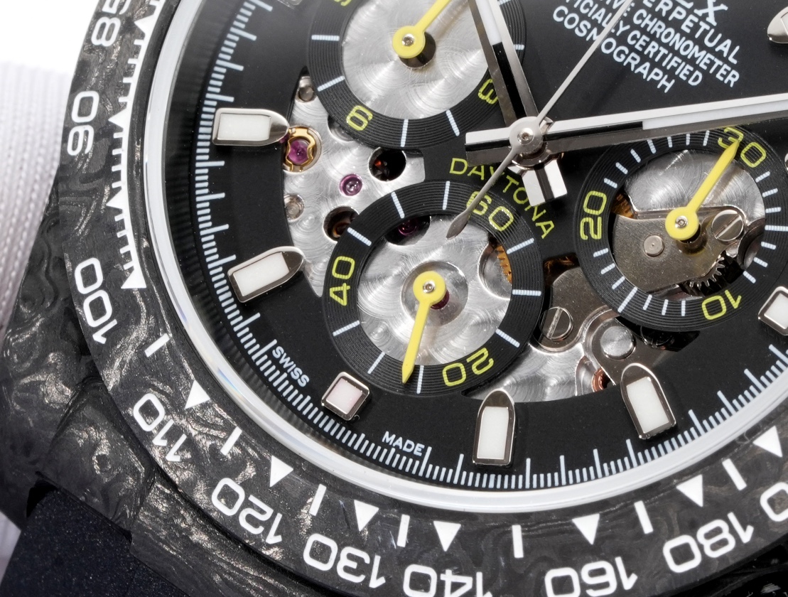 Rolex 一比一 Daytona碳纖維黑面黃針計時腕錶 運動款| 9 Rolex 一比一 Daytona碳纖維黑面黃針計時腕錶 運動款