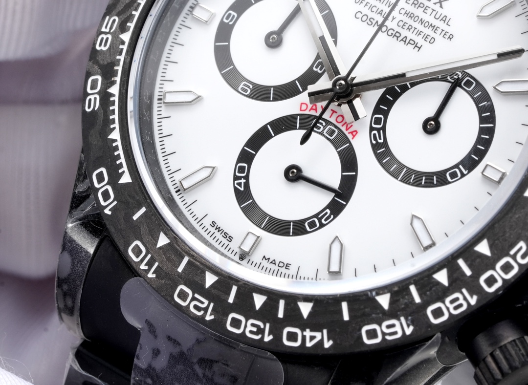 Rolex 原單 Daytona白面黑圈計時腕錶 碳纖維運動款| 11 Rolex 原單 Daytona白面黑圈計時腕錶 碳纖維運動款