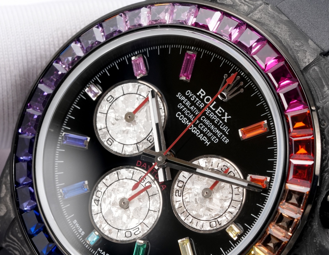 Rolex A貨 Daytona彩虹圈黑白面計時腕錶 奢華款| 11 Rolex A貨 Daytona彩虹圈黑白面計時腕錶 奢華款