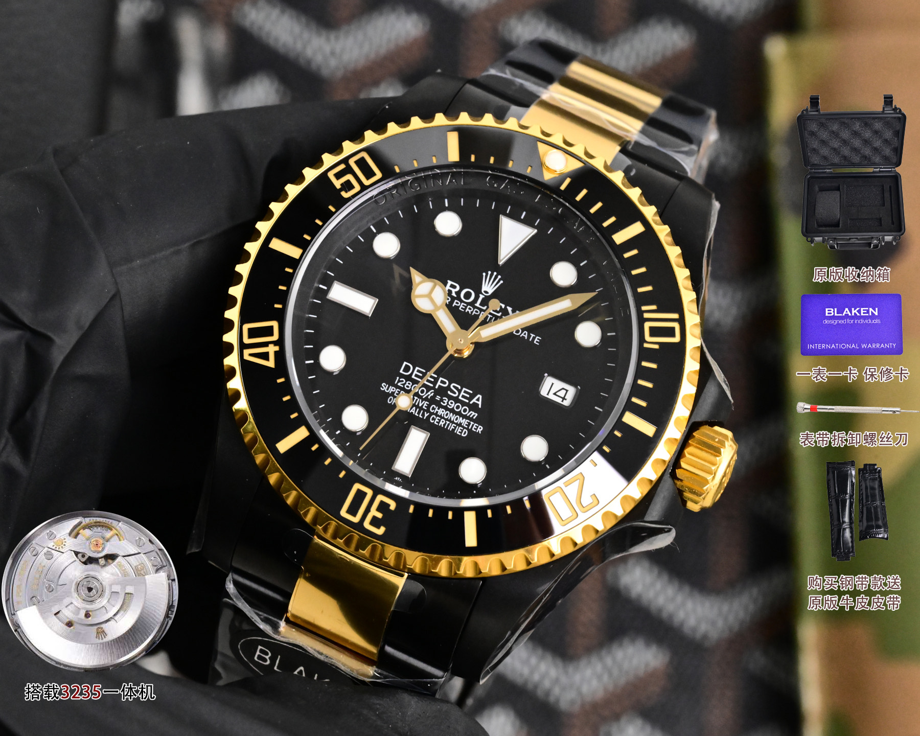 Rolex高仿Submariner黑金潜航者机械腕表 深海鬼王男士防水手表| 13 Rolex高仿Submariner黑金潜航者机械腕表 深海鬼王男士防水手表