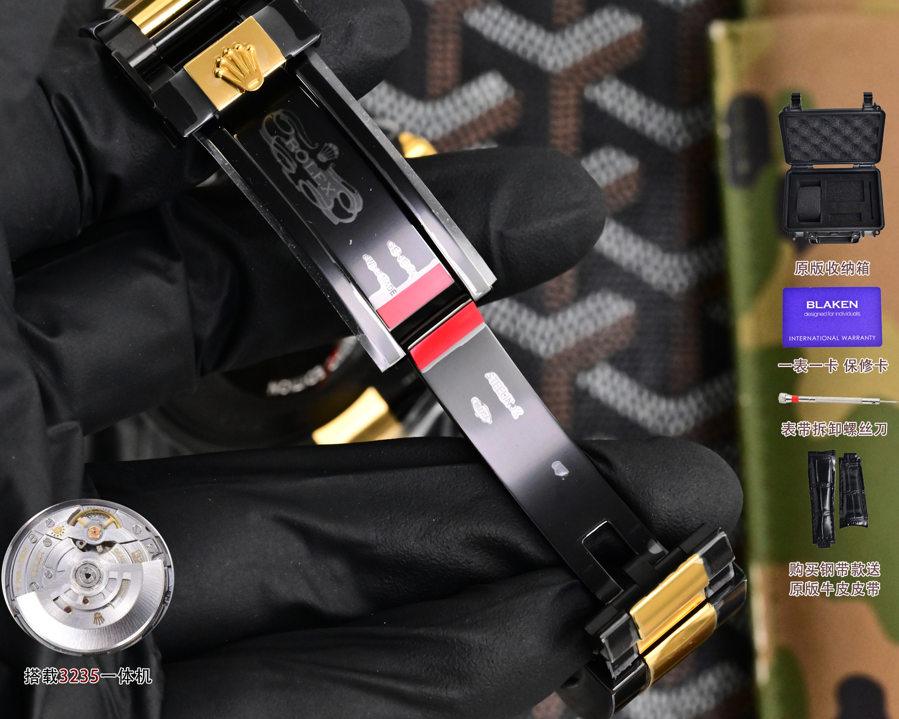 Rolex高仿Submariner蓝水鬼潜航者腕表 黑金机械男士手表| 8 Rolex高仿Submariner蓝水鬼潜航者腕表 黑金机械男士手表