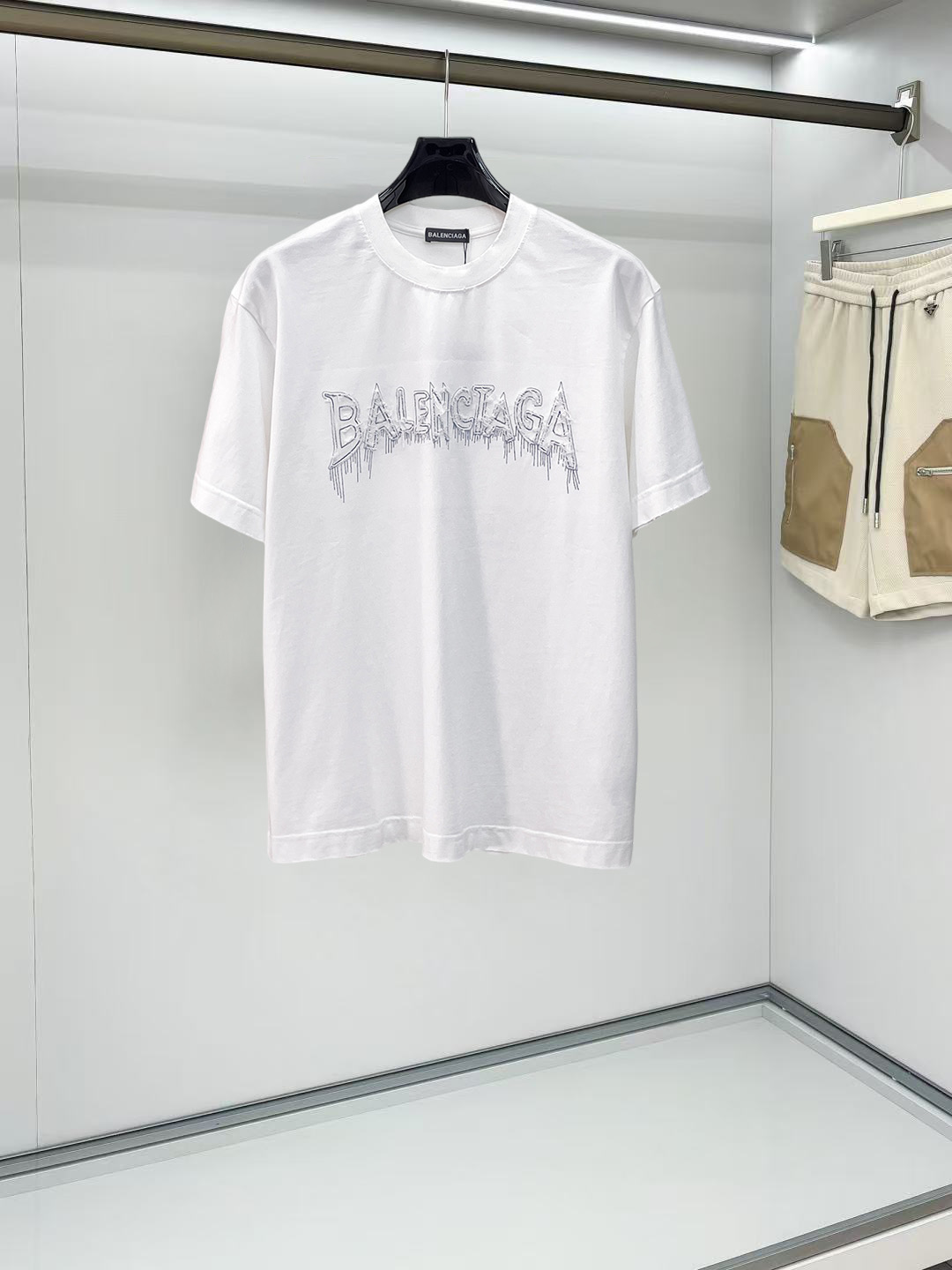 Balenciaga 復刻 男款短袖T恤 立體滴膠字母設計 簡約百搭款