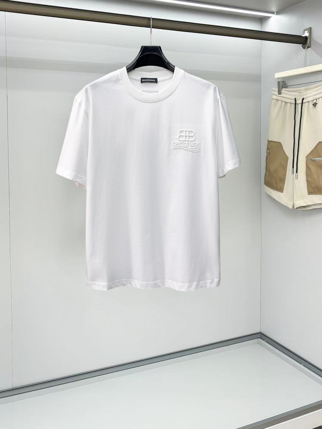Balenciaga 一比一 男款 BB刺繡短袖T恤 簡約休閒百搭款