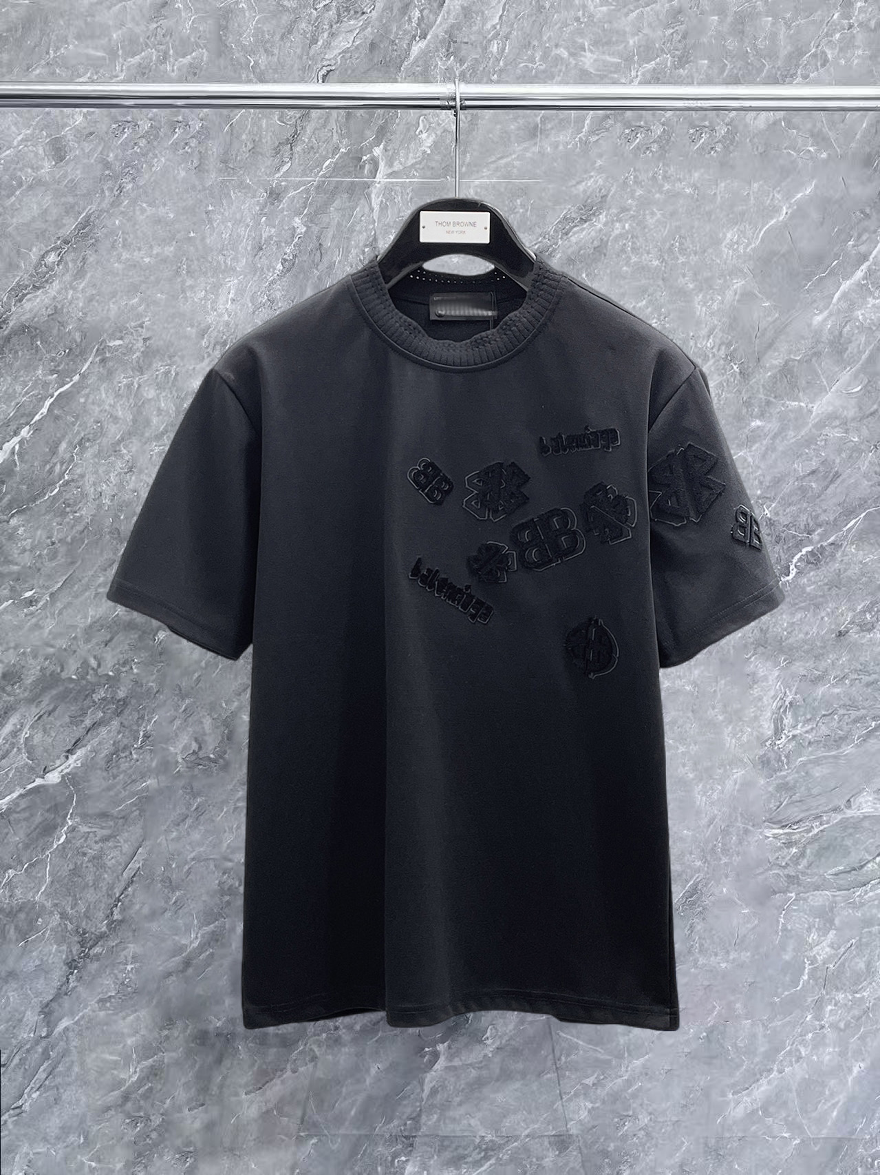 Balenciaga 原單 男款 重工刺繡Logo短袖T恤 高級感街頭風