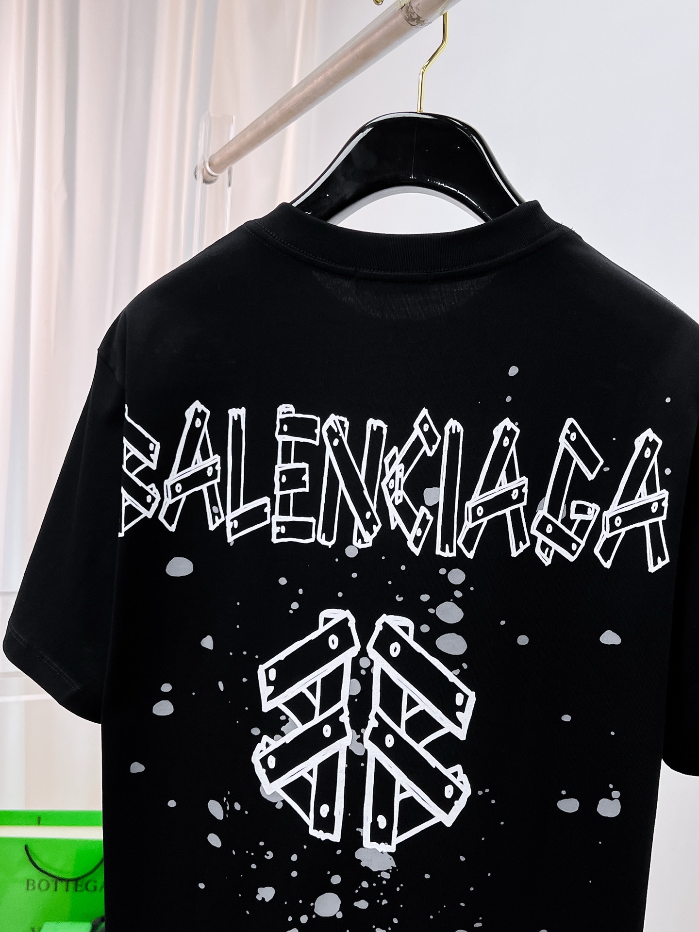 Balenciaga 高仿 男款潑墨破壞設計短袖T恤 街頭潮流款