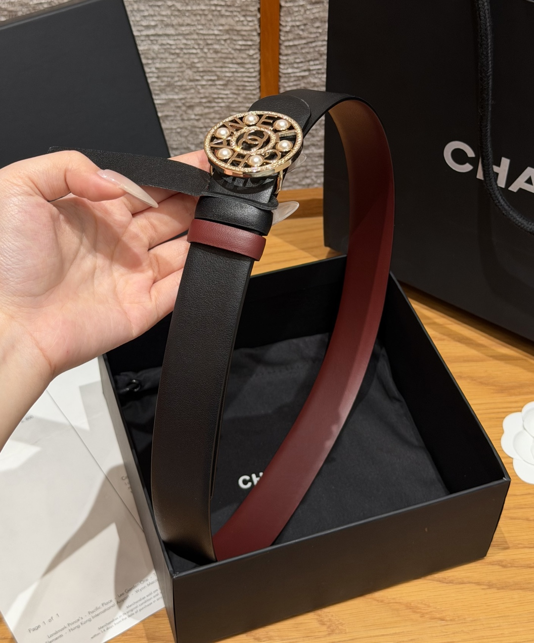 Chanel 一比一 女款珍珠雙C圓扣皮帶 黑色百搭腰帶 經典精品款| 12 Chanel 一比一 女款珍珠雙C圓扣皮帶 黑色百搭腰帶 經典精品款