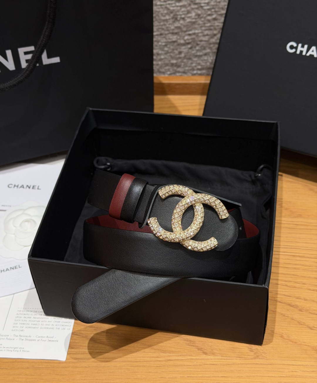 Chanel高仿滿鑽雙C雙面牛皮女士皮帶| 13 Chanel高仿滿鑽雙C雙面牛皮女士皮帶
