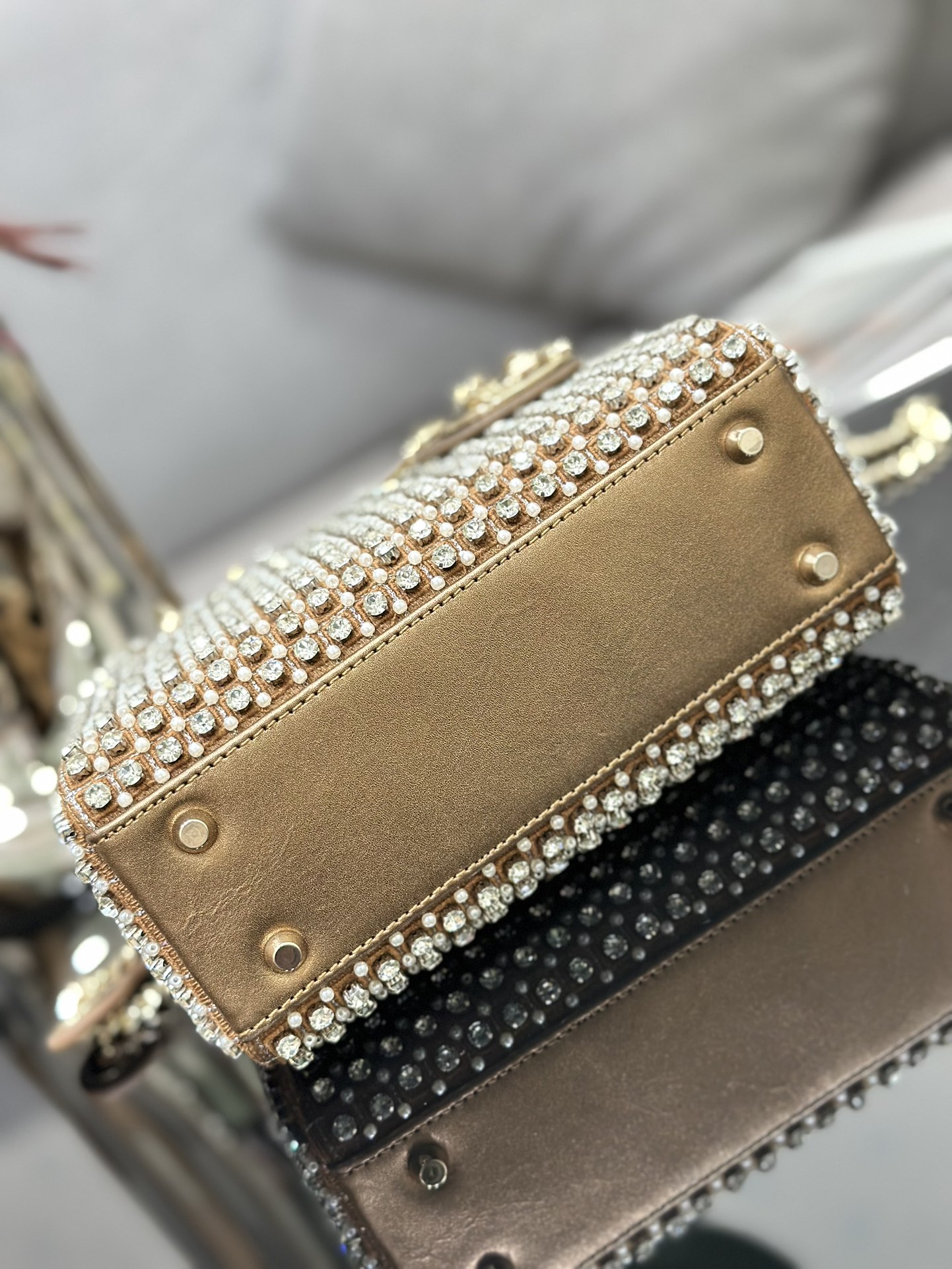 Dior 一比一 女款 Lady 滿鑽珍珠手提包 高級名媛款| 12 Dior 一比一 女款 Lady 滿鑽珍珠手提包 高級名媛款