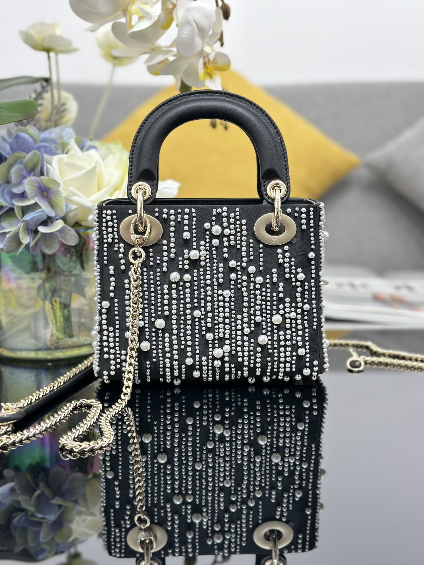 Dior A貨 女款 Lady 流蘇珍珠手提包 奢華晚宴款| 13 Dior A貨 女款 Lady 流蘇珍珠手提包 奢華晚宴款
