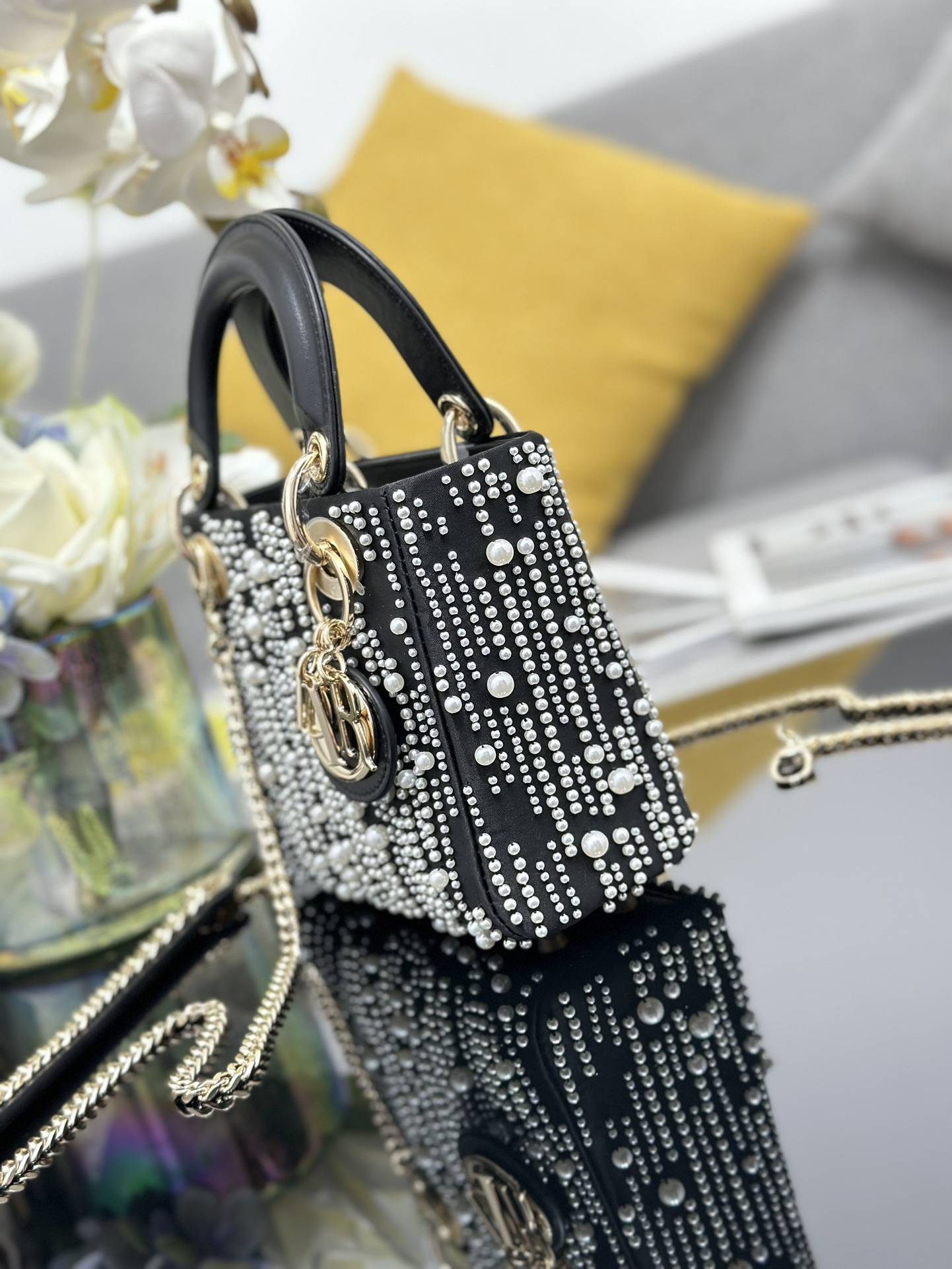Dior A貨 女款 Lady 流蘇珍珠手提包 奢華晚宴款| 12 Dior A貨 女款 Lady 流蘇珍珠手提包 奢華晚宴款