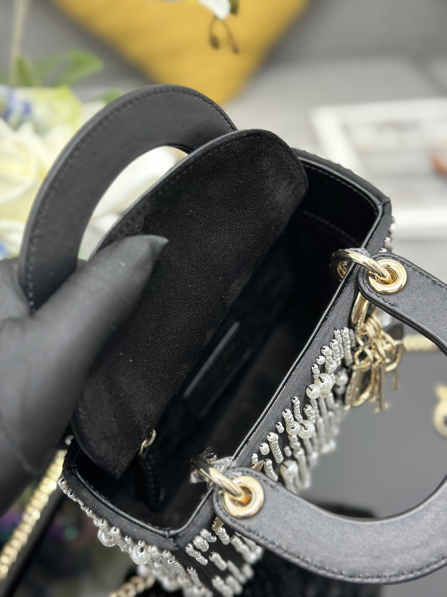 Dior A貨 女款 Lady 流蘇珍珠手提包 奢華晚宴款| 8 Dior A貨 女款 Lady 流蘇珍珠手提包 奢華晚宴款