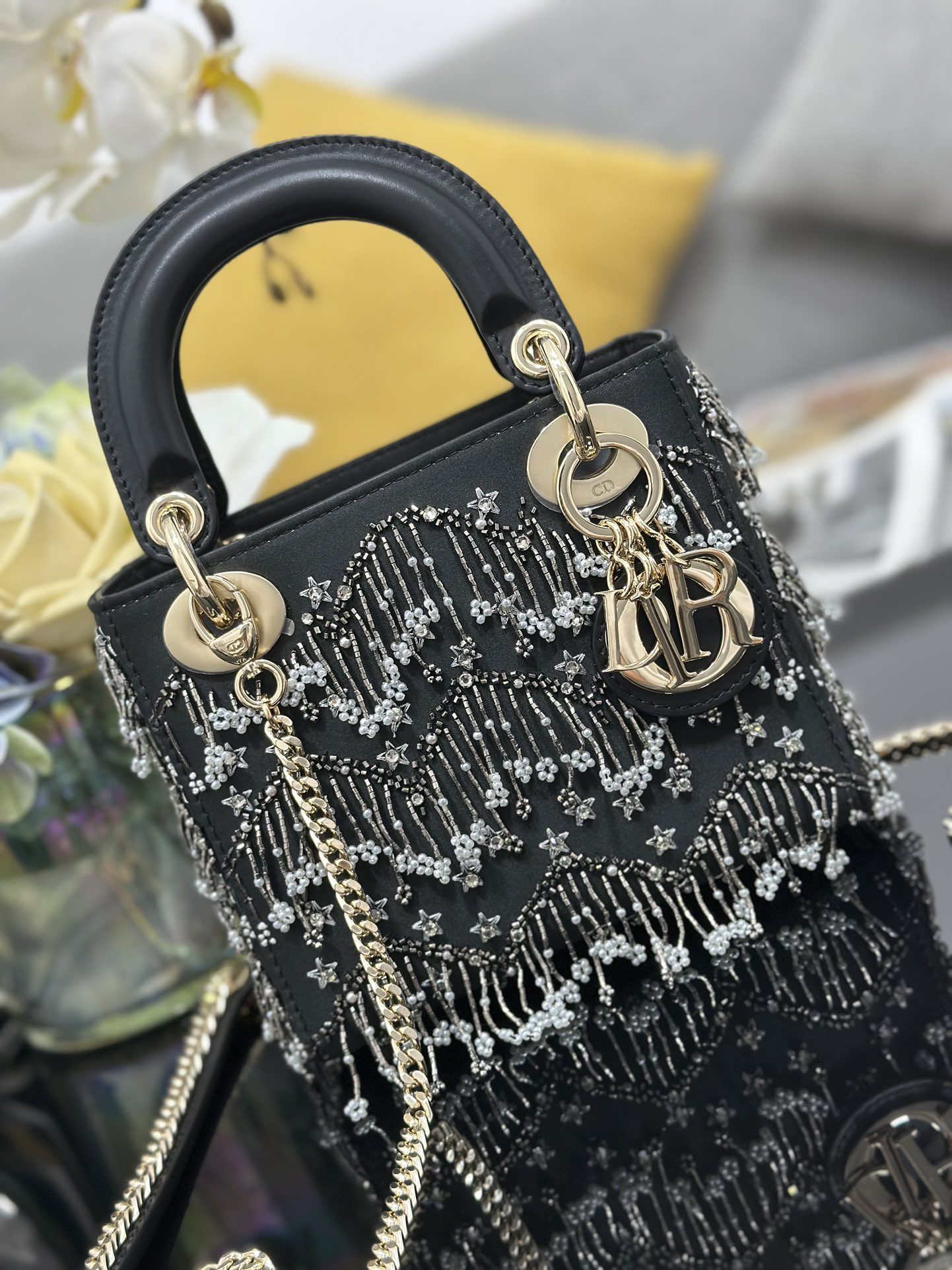 Dior 高仿 女款 Lady 星光流蘇珍珠手提包 名媛氣質款| 11 Dior 高仿 女款 Lady 星光流蘇珍珠手提包 名媛氣質款