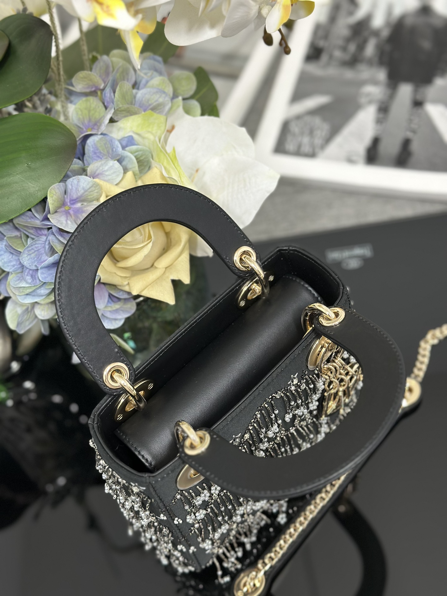 Dior 高仿 女款 Lady 星光流蘇珍珠手提包 名媛氣質款| 9 Dior 高仿 女款 Lady 星光流蘇珍珠手提包 名媛氣質款