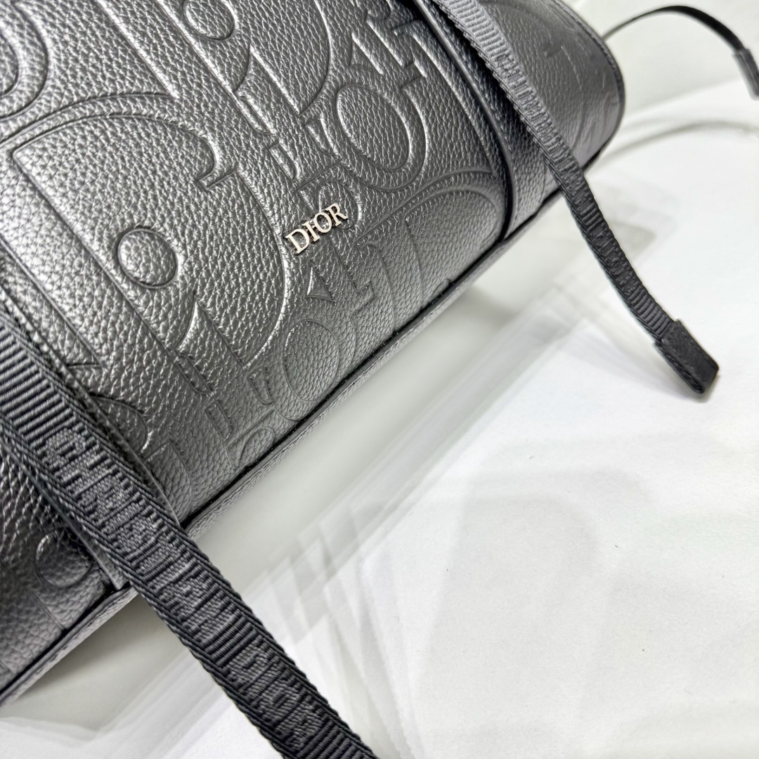 Dior A貨 雙扣設計皮革後背包 男士潮流大容量雙肩包
