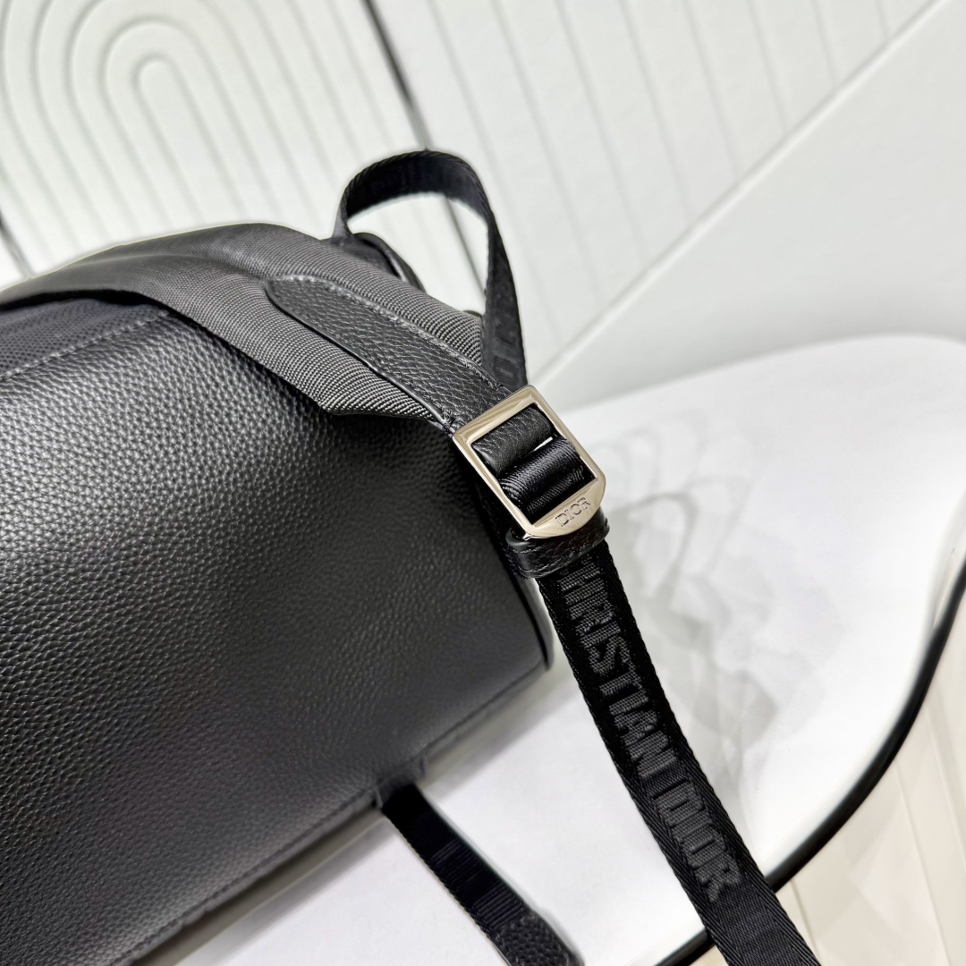 Dior A貨 雙扣設計皮革後背包 男士潮流大容量雙肩包