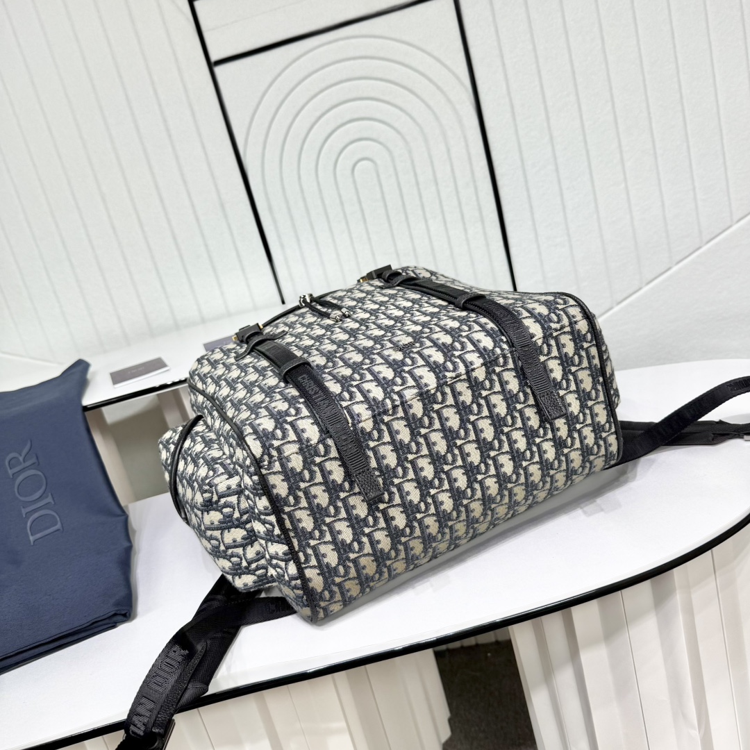 Dior 高仿 Oblique 經典老花多口袋後背包 男女同款旅行雙肩包