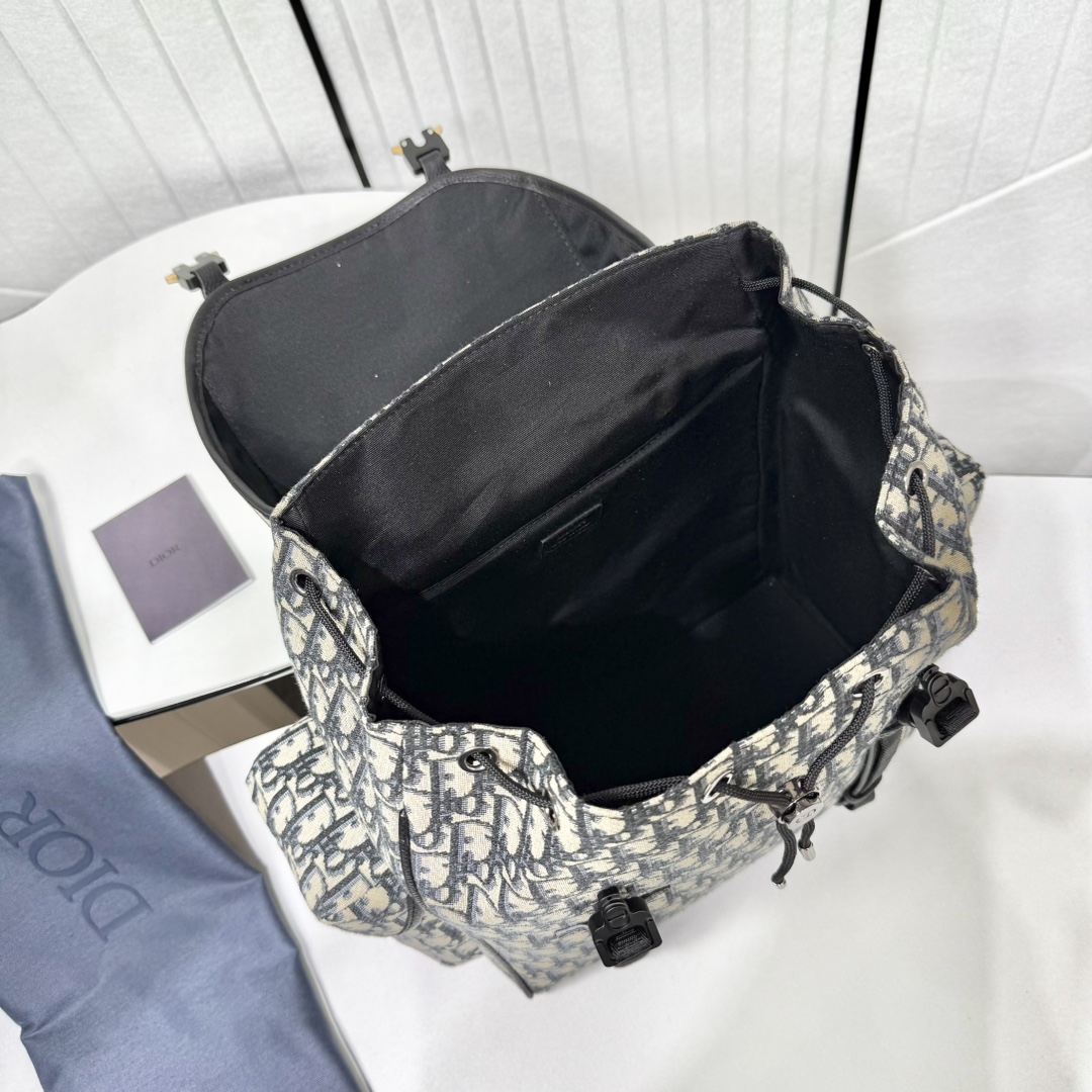 Dior 高仿 Oblique 經典老花多口袋後背包 男女同款旅行雙肩包