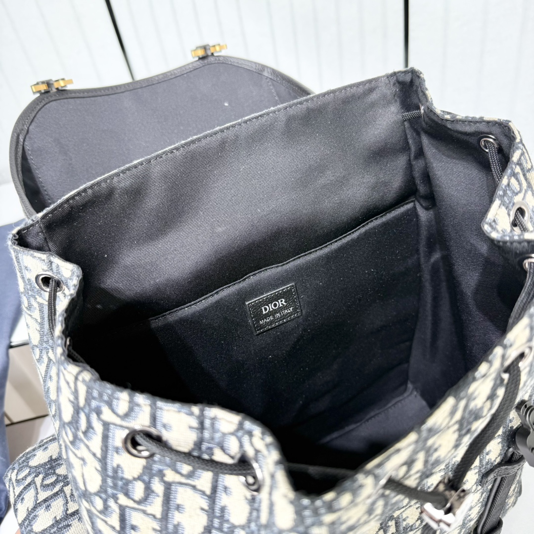 Dior 高仿 Oblique 經典老花多口袋後背包 男女同款旅行雙肩包