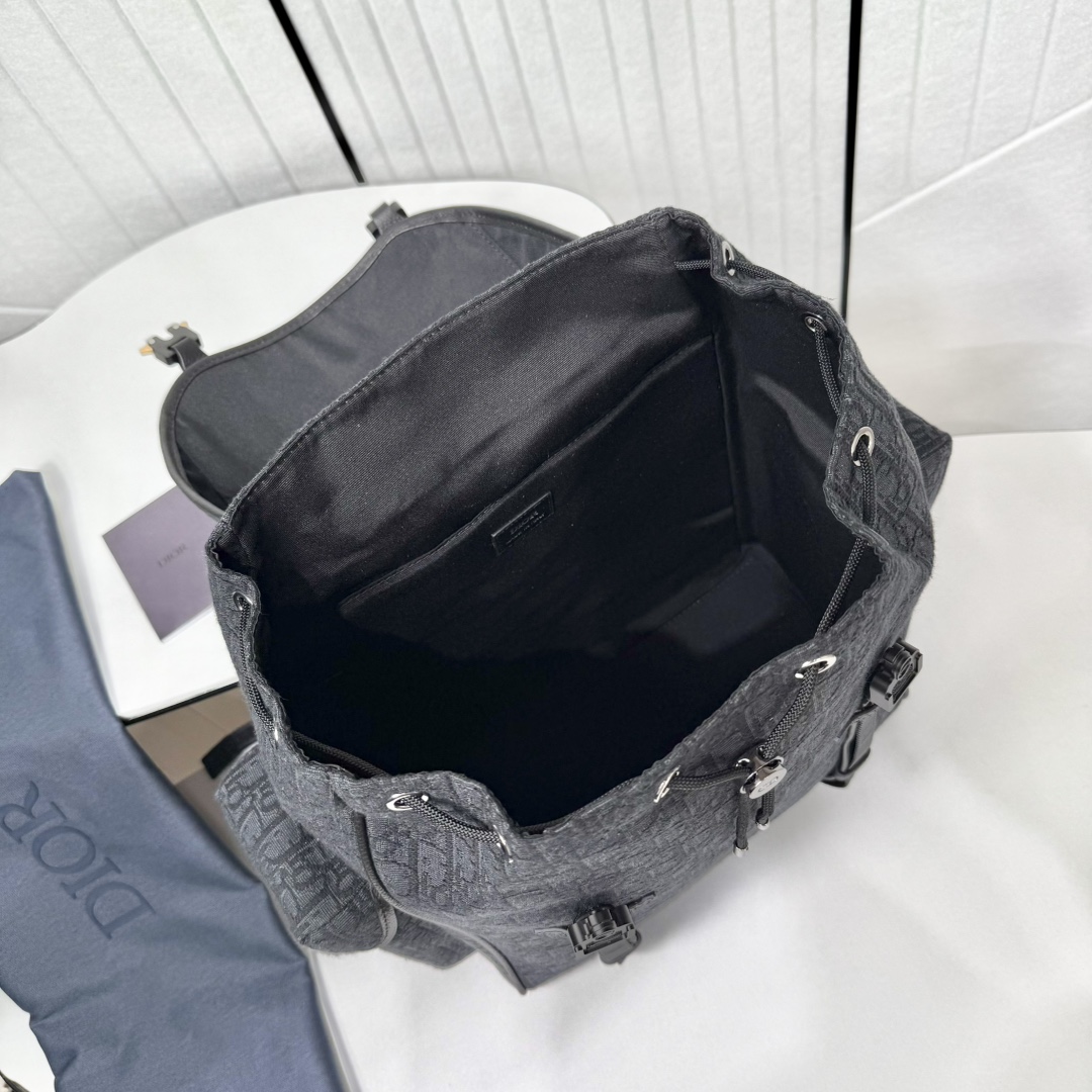Dior 原單 深色老花後背包 大容量休閒旅行雙肩包