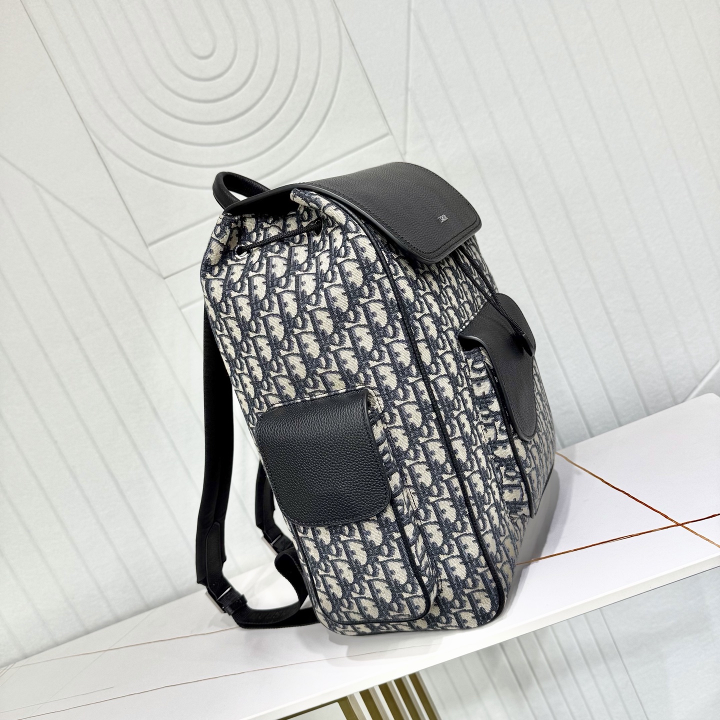 Dior A貨 Oblique 經典老花翻蓋後背包 雙肩休閒旅行包