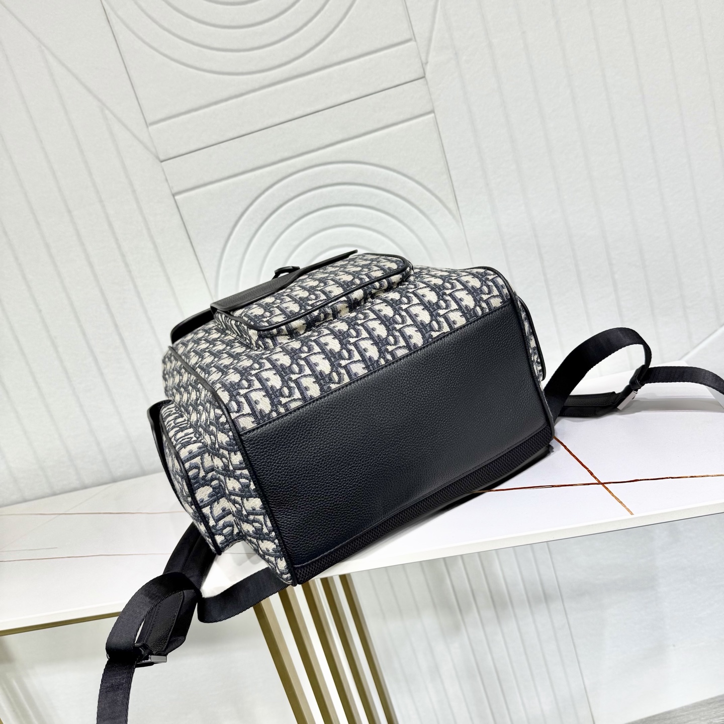 Dior A貨 Oblique 經典老花翻蓋後背包 雙肩休閒旅行包