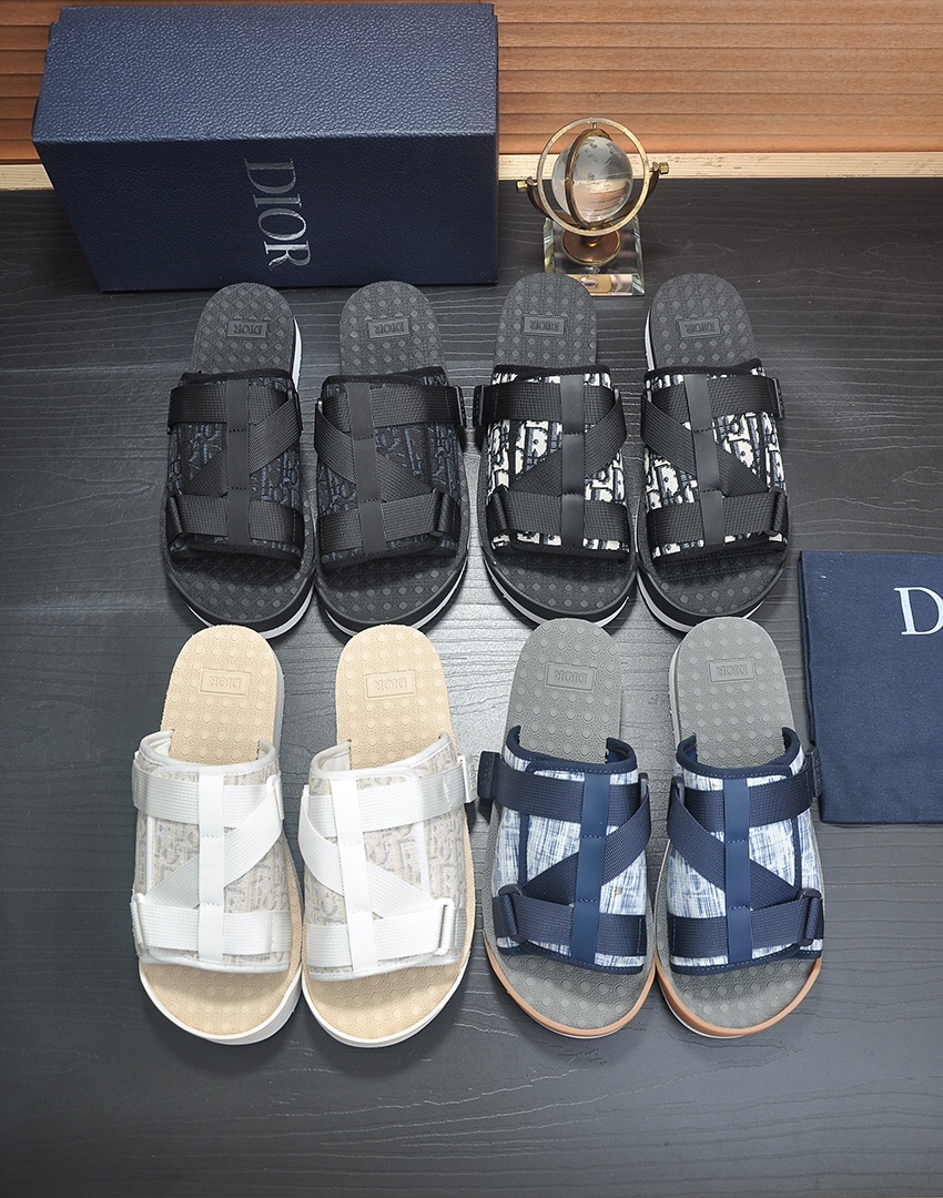 Dior 迪奧 高仿男士涼拖 Oblique交叉綁帶設計米白百搭休閒沙灘拖| 11 Dior 迪奧 高仿男士涼拖 Oblique交叉綁帶設計米白百搭休閒沙灘拖