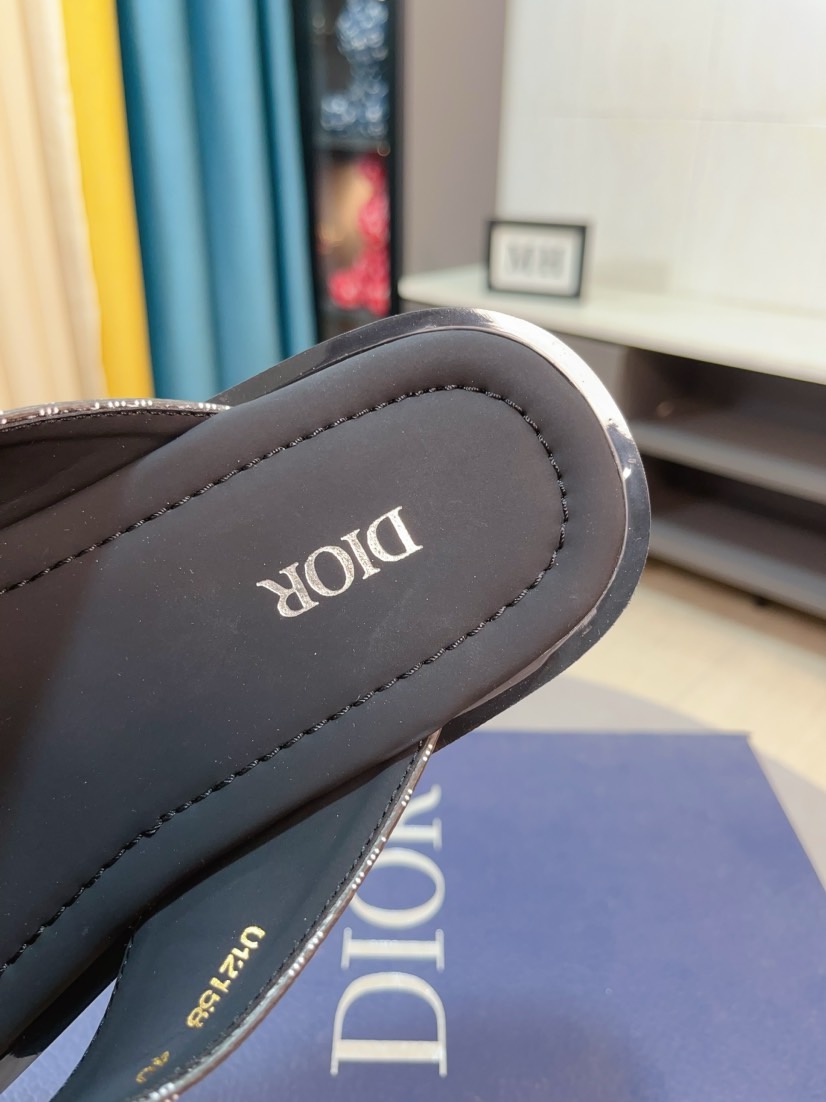 Dior 高仿男士夾腳涼拖 Oblique印花設計黑色人字拖休閒款| 9 Dior 高仿男士夾腳涼拖 Oblique印花設計黑色人字拖休閒款