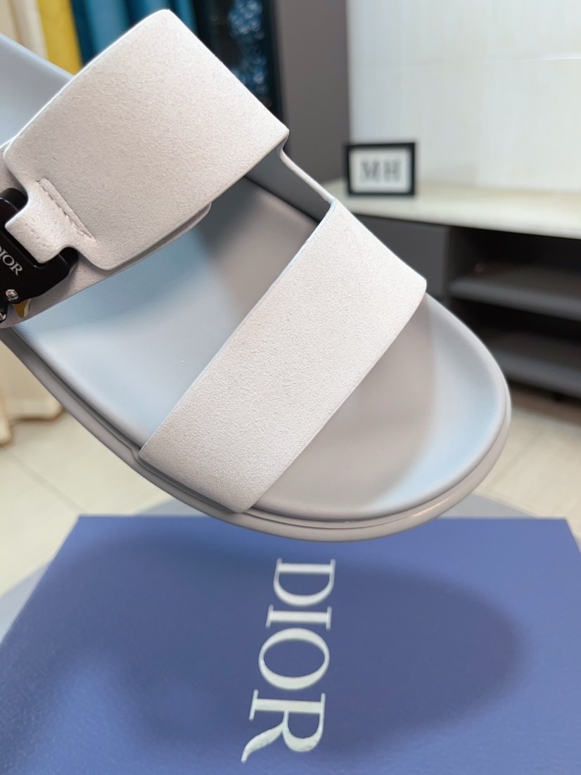 Dior 迪奧 原單男士涼拖 米白色雙帶扣具設計夏季清爽款