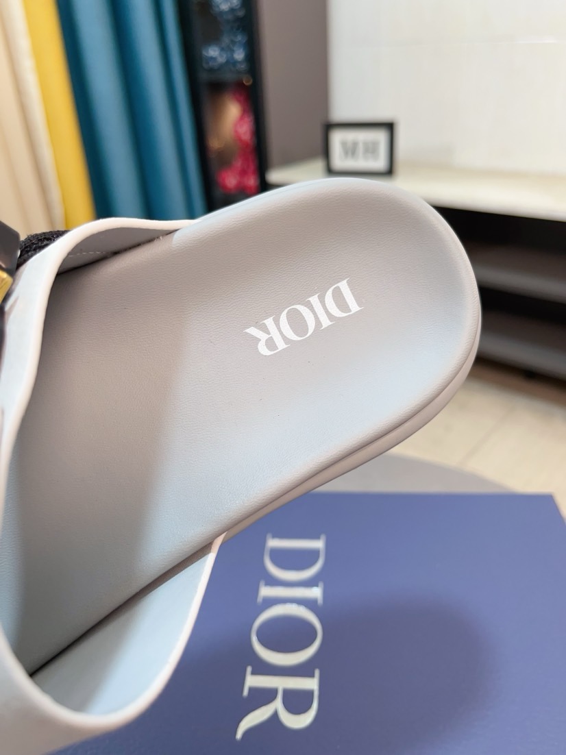 Dior 迪奧 原單男士涼拖 米白色雙帶扣具設計夏季清爽款