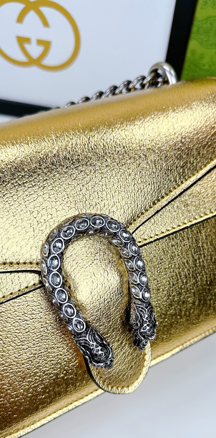 Gucci Dionysus 酒神包 金色亮面皮革鍊條包 28cm| 10 Gucci Dionysus 酒神包 金色亮面皮革鍊條包 28cm