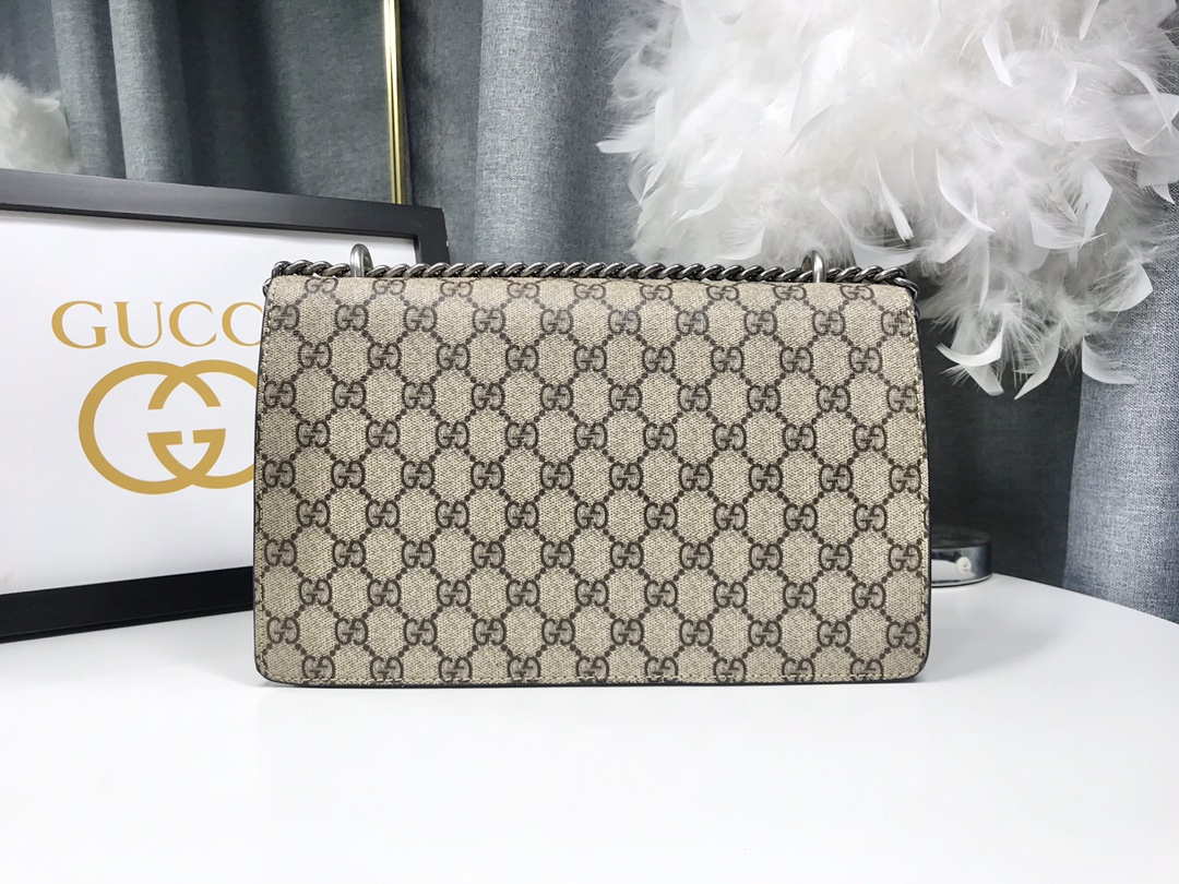 Gucci Dionysus 酒神包 GG Supreme 黑色拼接鍊條包 28cm| 10 Gucci Dionysus 酒神包 GG Supreme 黑色拼接鍊條包 28cm