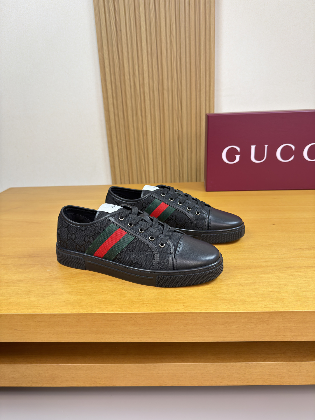 GUCCI 原單男款雙G老花帆布休閒鞋 經典織帶百搭板鞋| 3 GUCCI 原單男款雙G老花帆布休閒鞋 經典織帶百搭板鞋
