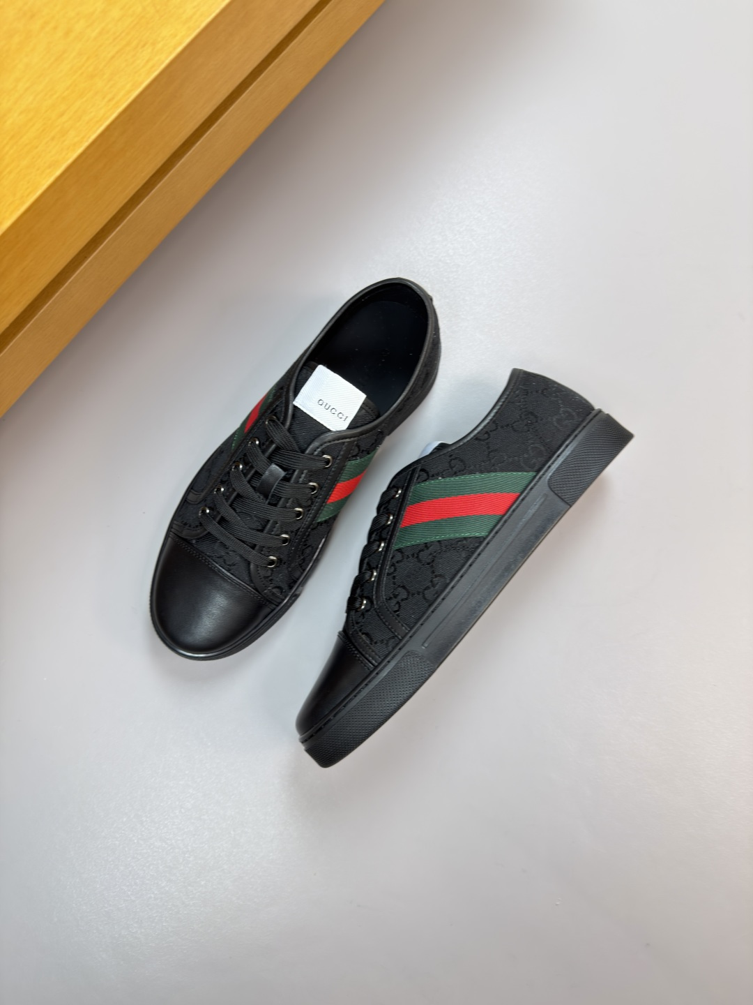 GUCCI 原單男款雙G老花帆布休閒鞋 經典織帶百搭板鞋| 13 GUCCI 原單男款雙G老花帆布休閒鞋 經典織帶百搭板鞋