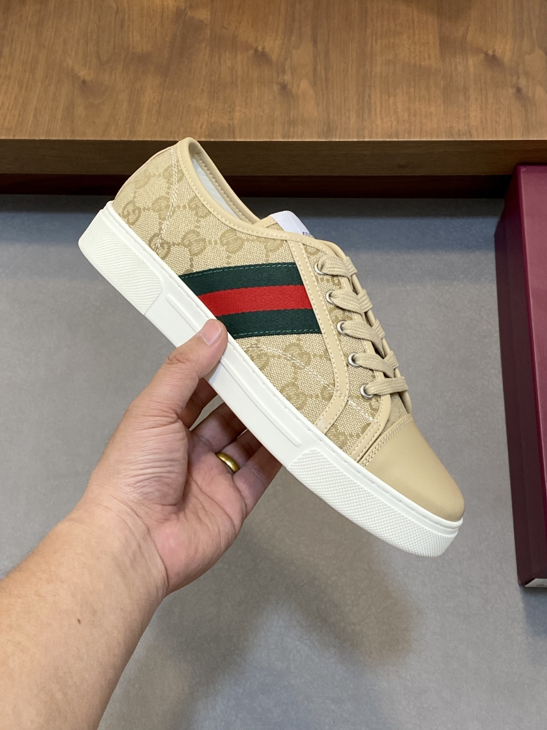 GUCCI A貨男款老花低筒休閒鞋 經典織帶百搭運動鞋| 12 GUCCI A貨男款老花低筒休閒鞋 經典織帶百搭運動鞋