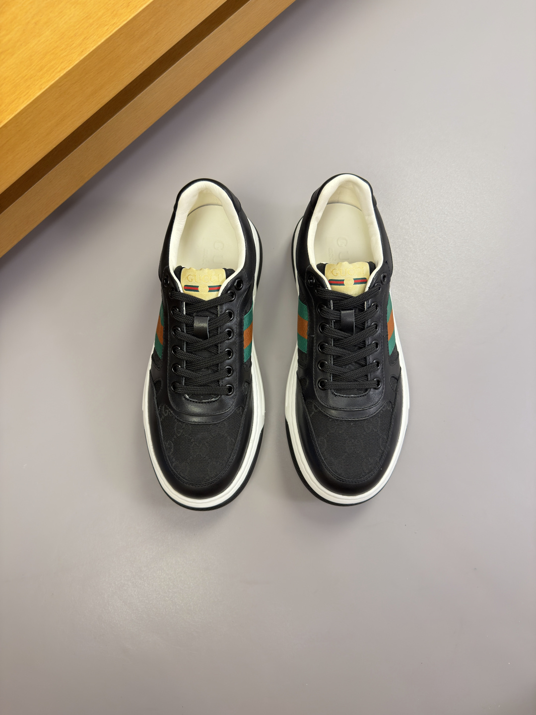 Gucci 高仿復古條紋休閒板鞋 百搭低筒潮流男鞋