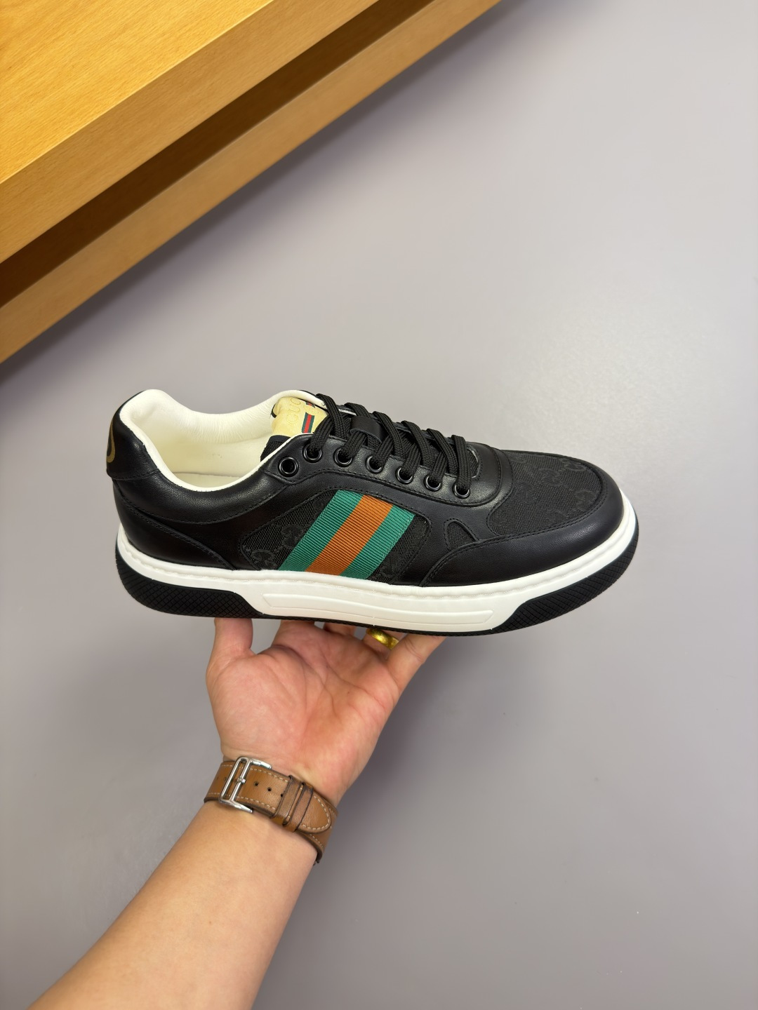 Gucci 高仿復古條紋休閒板鞋 百搭低筒潮流男鞋