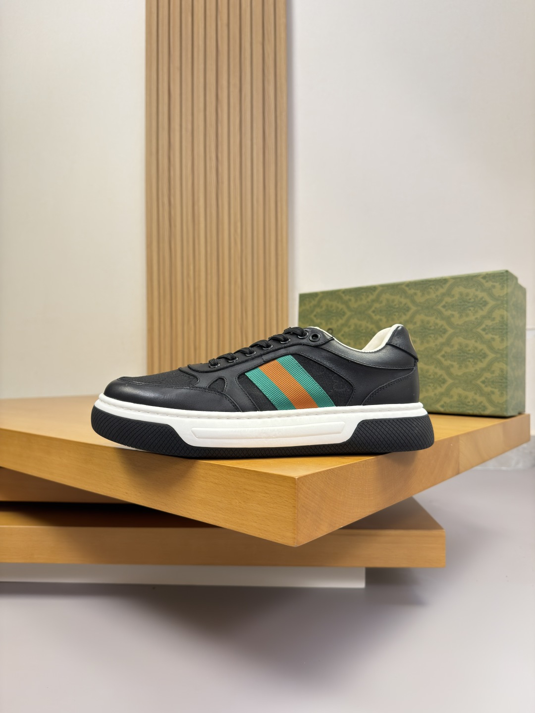 Gucci 高仿復古條紋休閒板鞋 百搭低筒潮流男鞋
