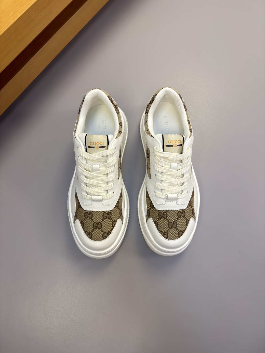 Gucci 原單卡其GG老花厚底休閒鞋 精品百搭男鞋| 14 Gucci 原單卡其GG老花厚底休閒鞋 精品百搭男鞋
