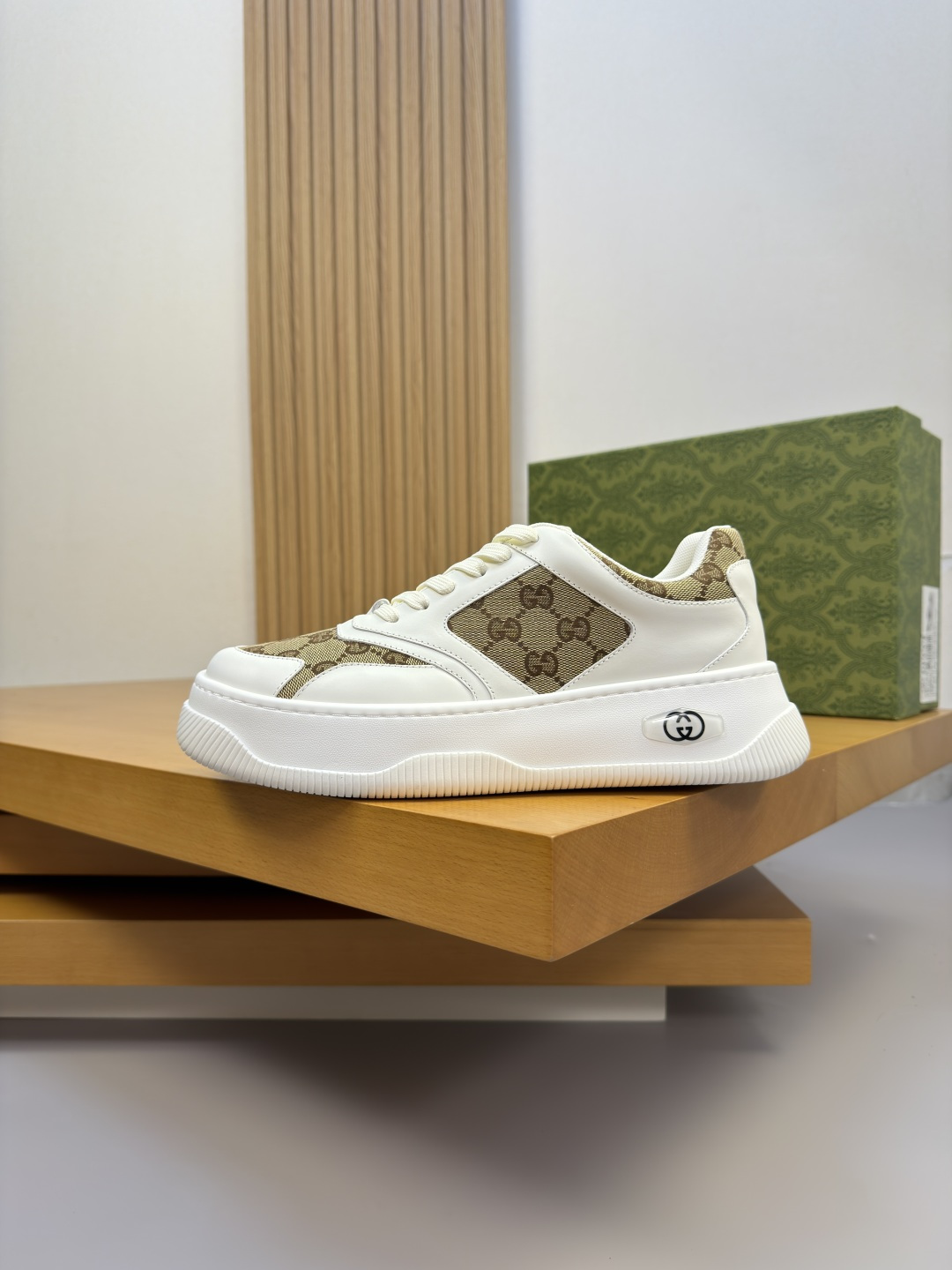 Gucci 原單卡其GG老花厚底休閒鞋 精品百搭男鞋| 11 Gucci 原單卡其GG老花厚底休閒鞋 精品百搭男鞋